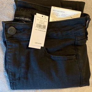 Brand new American Eagle black jeans. Size 10 regular high rise jegging.